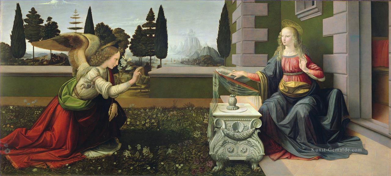 Verkündigung Leonardo da Vinci nach der Reparatur Ölgemälde